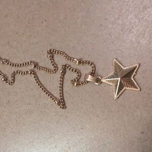 Gold Stainless Steel Star Pendant Necklace with Dainty Chain